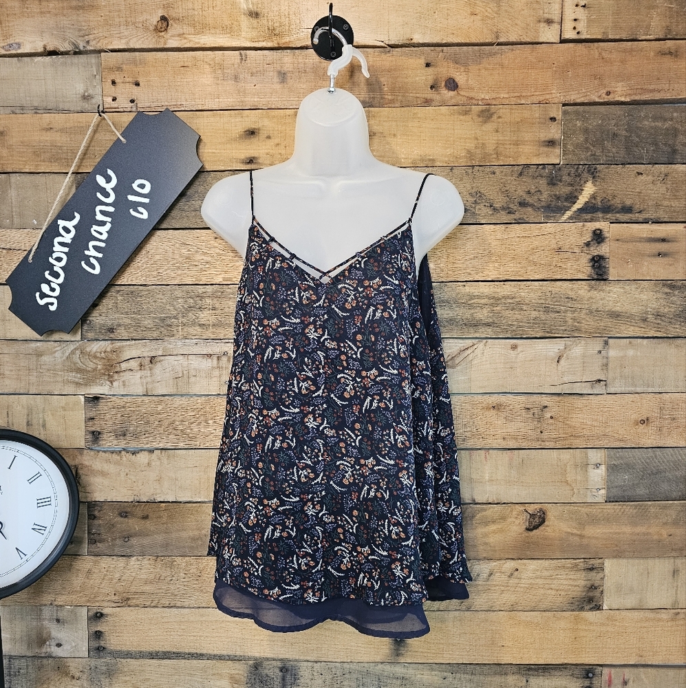 Sienna Sky Women's Midnight Blue Floral Print Camisole Size L